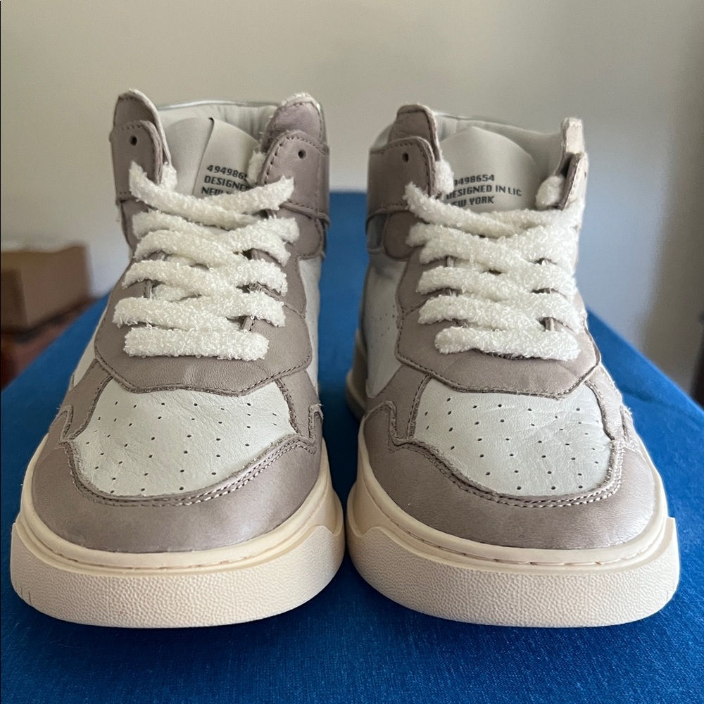 Steve Madden Beige and White High-Top Sneakers